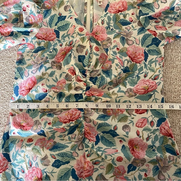 Rebecca Taylor Floral Puff Sleeve V Neck Blouse XS - Picture 4 of 10